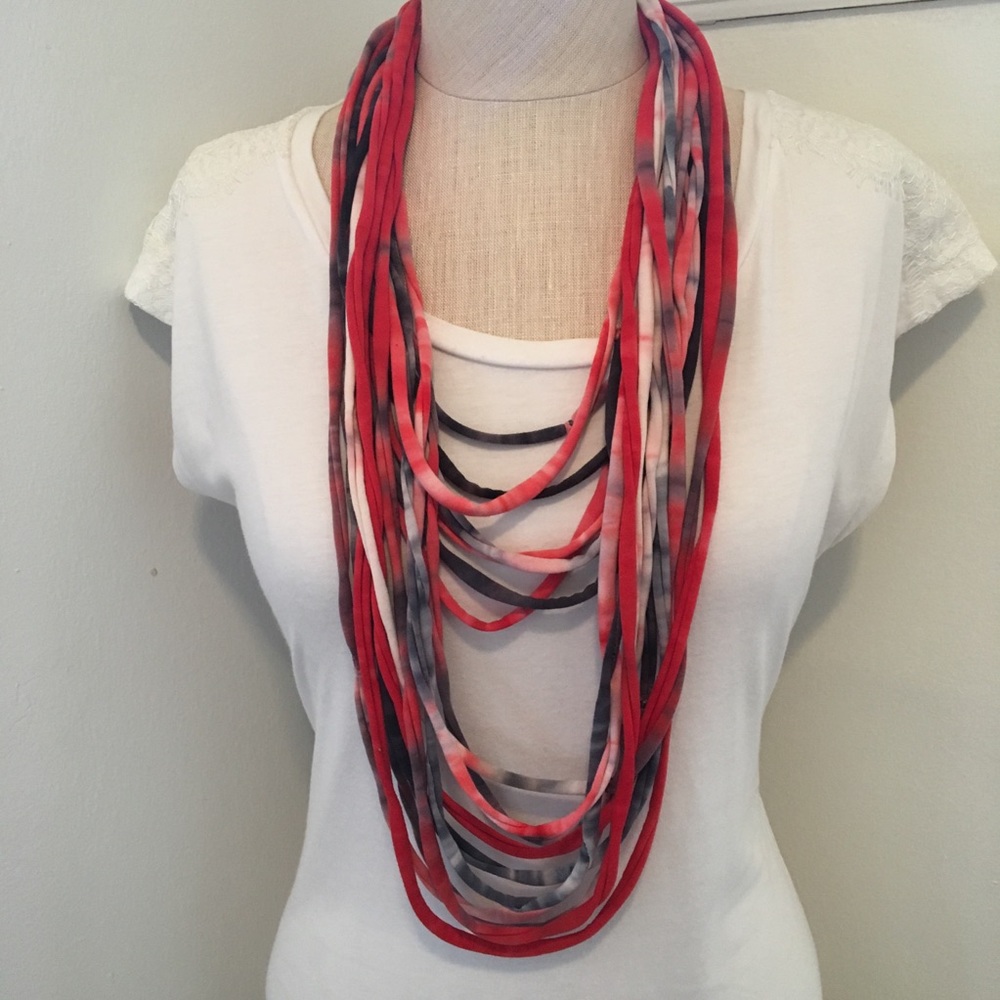 Fabric, t shirt necklace !handmade !
